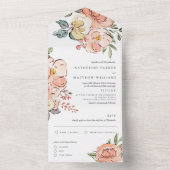 Hochzeit der hübschen Frühlingsflora All In One Einladung (Innen Boden)