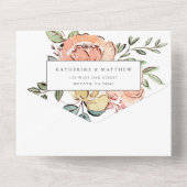 Hochzeit der hübschen Frühlingsflora All In One Einladung (Rückseite)