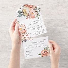Hochzeit der hübschen Frühlingsflora All In One Einladung