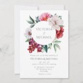 Hochzeit der hübschen Peonies Einladung (Vorderseite)