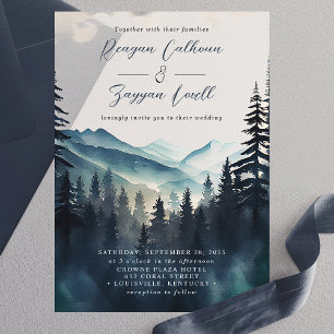 Hochzeit der Kalligraphie des Gebirges Pergament Einladungen