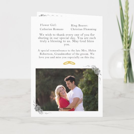 Hochzeit der Katholischen Hochzeit in der Rose Nup Programm (Rückseite)