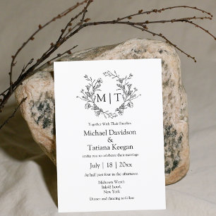 Hochzeit der klassischen Typografie Einladung