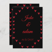 Hochzeit der kleinen Herzen Einladung (Vorne/Hinten)