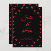 Hochzeit der kleinen Herzen Einladung (Vorne/Hinten)