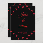 Hochzeit der kleinen Herzen Einladung (Vorne/Hinten)