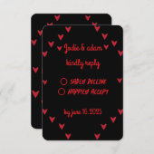 Hochzeit der kleinen Herzen RSVP Karte (Vorne/Hinten)