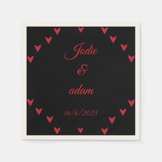 Hochzeit der kleinen Herzen Serviette (Vorderseite)