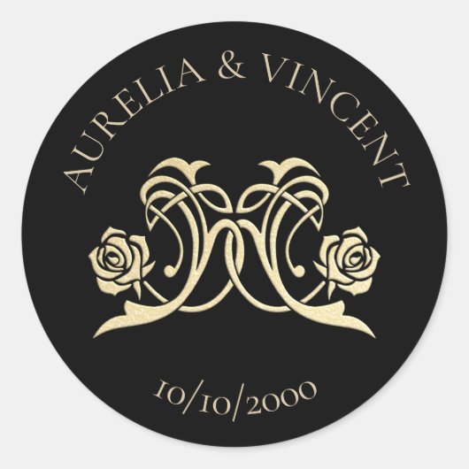Hochzeit der königlichen mittelalterlichen Rose Runder Aufkleber (Vorderseite)