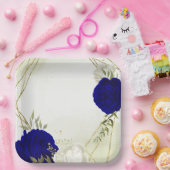 Hochzeit der königsblauen Blume Pappteller (Party)