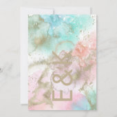 Hochzeit der künstlerischen Moderne Foil Watercolo Einladung (Rückseite)