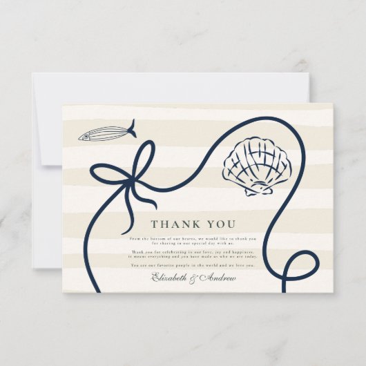 Hochzeit der Küstenlandschaft Dankeskarte (Vorderseite)