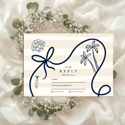 Hochzeit der Küstenlandschaft RSVP Karte