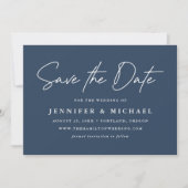 Hochzeit der lässigen Script-Marine Save The Date (Vorderseite)