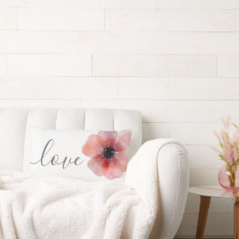 Hochzeit der Liebe "Modern Chic Watercolor Poppy" Lendenkissen