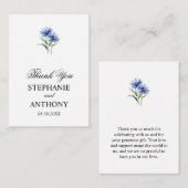 Hochzeit der lila Cornflore-Wildblume Mitteilungskarte (Vorne/Hinten)