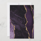 Hochzeit der lila Goldmarble-Agate-Kalligrafie Einladung (Rückseite)