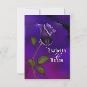 Hochzeit der Lila Goth-Rose Einladung