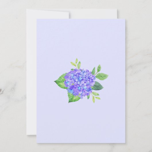 Hochzeit der Lila Hydrangea Einladung (Rückseite)
