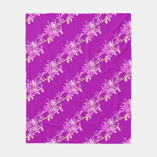 Hochzeit der lila Orchideen Fleecedecke (Vorderseite)