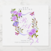 Hochzeit der lila Rose Schaumweinetikett (Einzelnes Label)