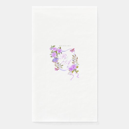 Hochzeit der lila Rose Serviette (Vorderseite)