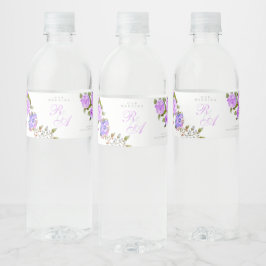 Hochzeit der lila Rose Wasserflaschenetikett