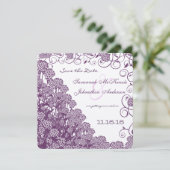 Hochzeit der lila wilden Blume Einladung (Stehend Vorderseite)