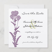 Hochzeit der lila wilden Blume Save The Date (Vorderseite)