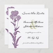 Hochzeit der lila wilden Blume Save The Date (Vorne/Hinten)