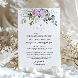 Hochzeit der Lilac Sage Green Menu Card Einladung