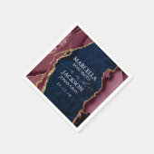 Hochzeit der Marine, Burgund & Gold Agate Serviette (Ecke)