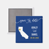 Hochzeit der Marine California Save the Date Map Magnet (Vorderseite/Rückseite)