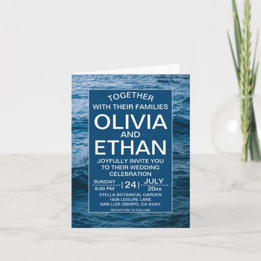 Hochzeit der Marine Einladung (Vorderseite)