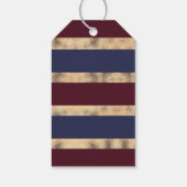 Hochzeit der Marine mit Burgund und Gold-Floral Geschenkanhänger (Rückseite)