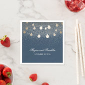 Hochzeit der Marine mit Gold String Lights Serviette (Beispiel)
