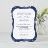 Hochzeit der Marine mit weißen Sonnenaufgängen Einladung (Stehend Vorderseite)