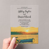 Hochzeit der Marine Romantic Sunset Beach Coastal Acryleinladungen (Insitu (Handheld))