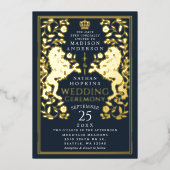 Hochzeit der Marine Royal Lion Folieneinladung (Vorderseite)