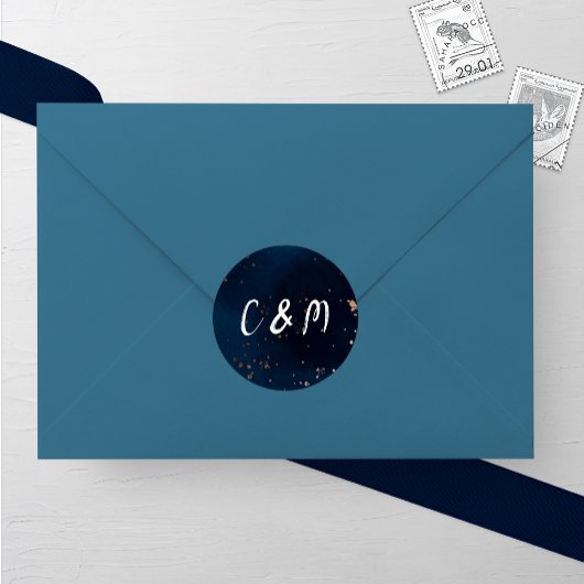 Hochzeit der Marine und der Bronze Runder Aufkleber