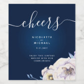 Hochzeit der Marine und der Lilac-Rose Weinetikett (Einzelnes Label)