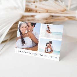 Hochzeit der Marine und der White Foto Collage Vie Dankeskarte