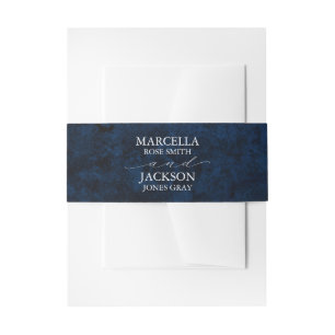Hochzeit der Marine und Gold Agate Einladungsbanderole