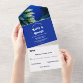 Hochzeit der Marine unter dem Meer All In One Einladung (Abreißen)