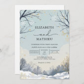 Hochzeit der mattierten Winterzweige Einladung (Vorne/Hinten)