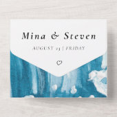 Hochzeit der Meereswellen All In One Einladung (Rückseite)