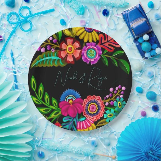 Hochzeit der mexikanischen farbenfrohen Flora Pappteller (Party)