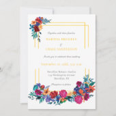 Hochzeit der mexikanischen Fiesta Blume Watercolor Einladung (Vorderseite)