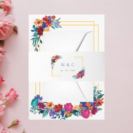 Hochzeit der mexikanischen Fiesta Blume Watercolor Einladungsbanderole