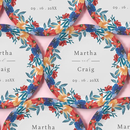 Hochzeit der mexikanischen Fiesta Blume Watercolor Pappteller